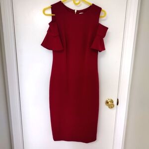 Calvin Klein Burgundy Sheath Dress